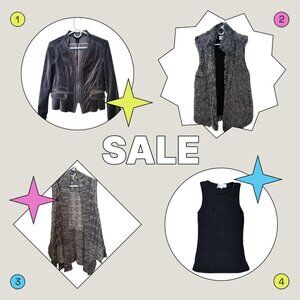 Y2K party boho bundle: whbm, susian faux fur vest, anthropologie, jones new york
